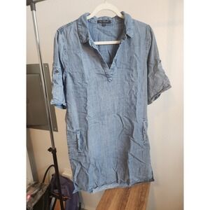 Velvet Heart Denim Shirt Dress Womens Size Small Collared Casual